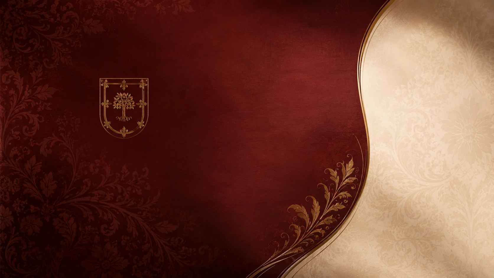 Fondo ornamental burdeos y crema de Casa de Cerezo